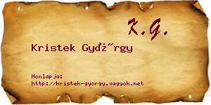 Kristek György névjegykártya