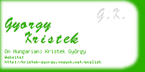 gyorgy kristek business card
